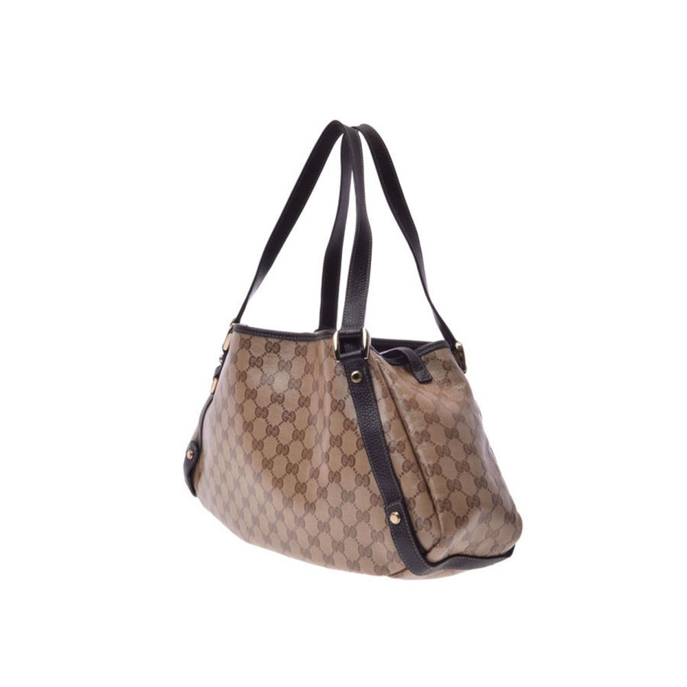 Gucci Abbey shoulder trim GG Canvas bag leather brown